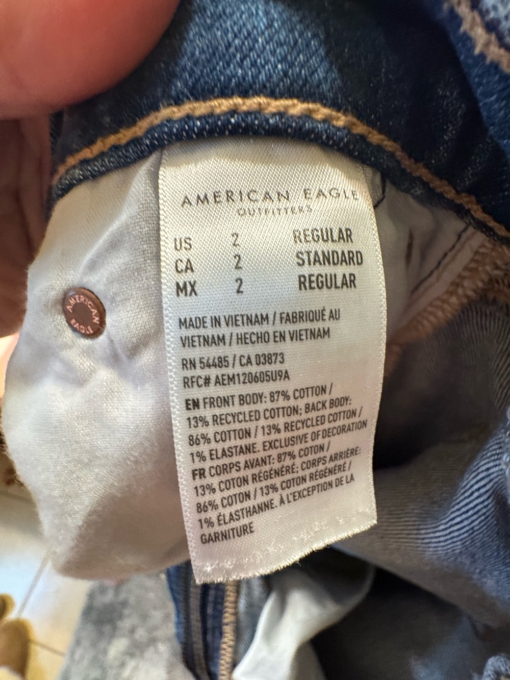 American Eagle Outfitters Medium Blue Baggy Straight-Leg Jeans - Picture 4 of 4